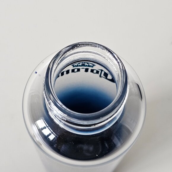 NIB CORONA Blue Fade Gradient Glass Water Bottle Metal Cap With D-Ring Holder - Picture 5 of 9
